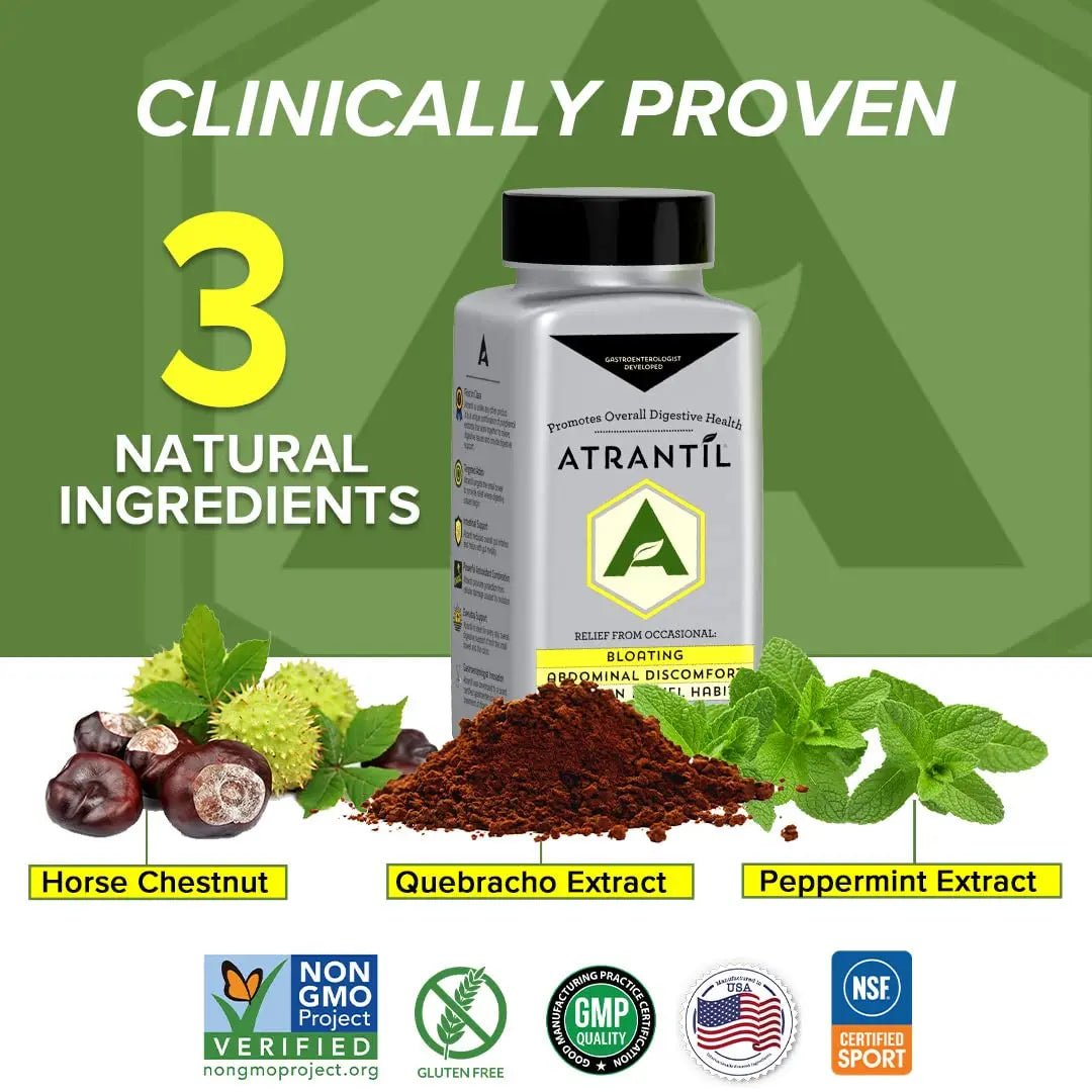 Atrantil 90 Capsules-Antioxidant Packed Polyphenol for Bloating and Gas Relief, Abdominal Discomfort, Constipation, Diarrhea, Postbiotic, Change in Bowel Habits and Everyday Digestive Health. - Maple Wellness Supplements