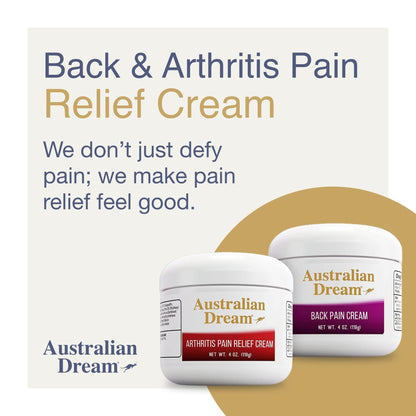 Australian Dream Arthritis Pain Relief Cream & Back Pain Cream - Soothing, Non-Greasy Pain Relief Creams - Topical Arthritis Pain Relief Good for Muscle Aches, Joint Pain, or Back Pain - 4 oz Bundle - Maple Wellness Supplements