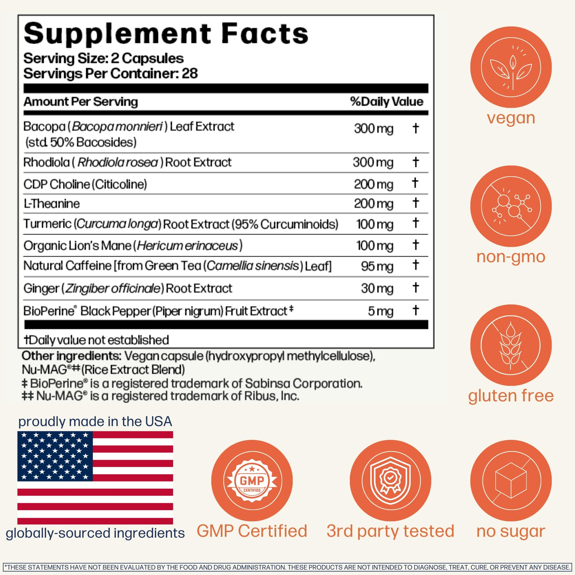 Avantera Elevate Premium Nootropic Supplement - Beat Brain Fog - Best Focus Supplements for Memory & Focus Support - Energy Without Crash - Maple Wellness Supplements