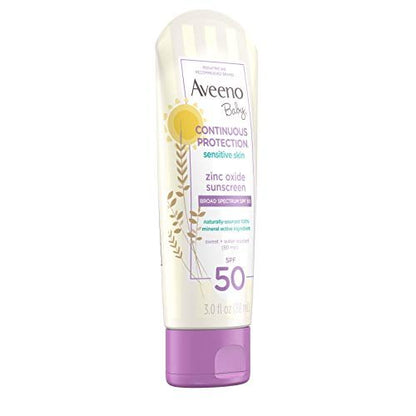 Aveeno Baby Continuous Protection Zinc Oxide Mineral Sunscreen Lotion for Sensitive Skin - Maple Wellness Supplements
