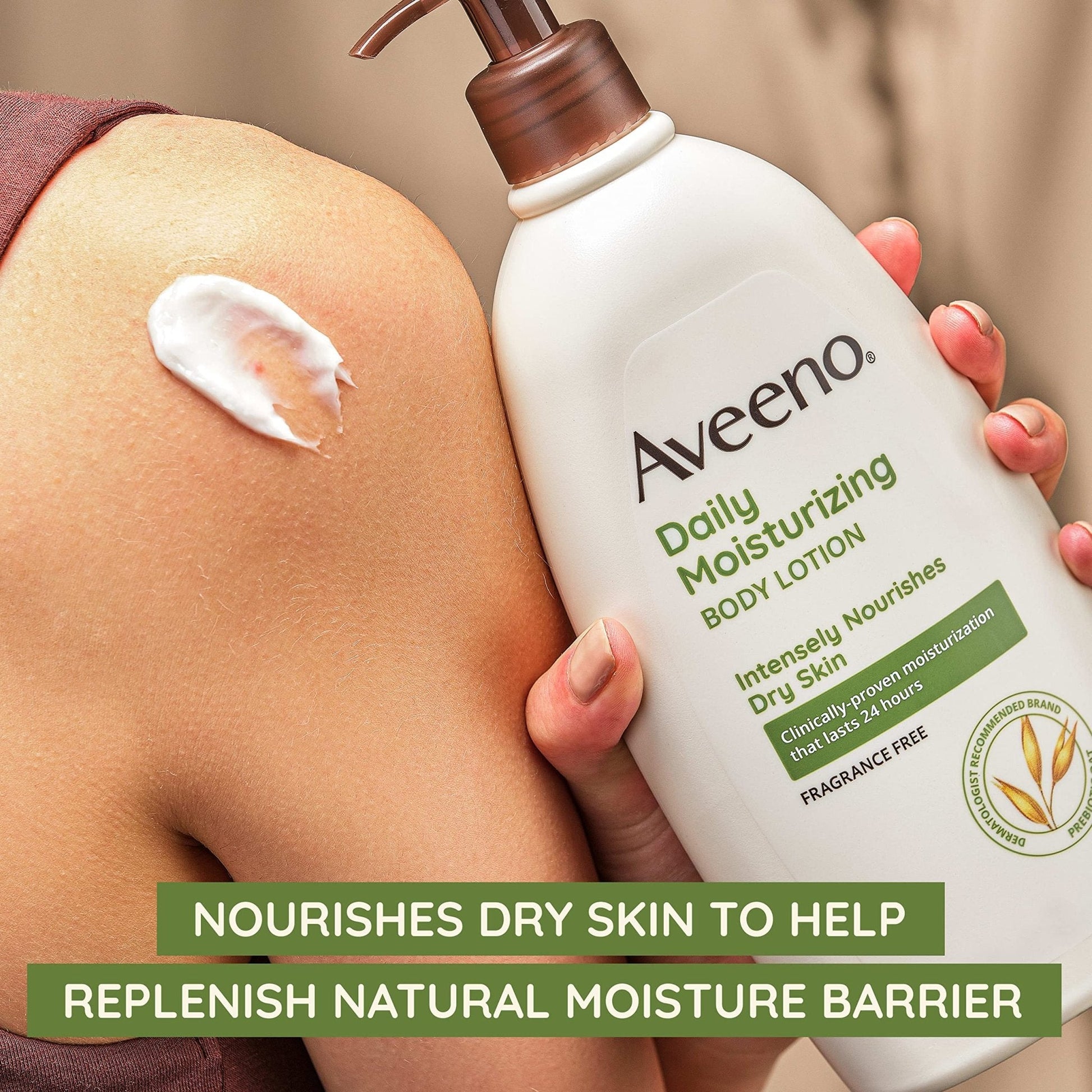Aveeno Daily Moisturizing Body Lotion, Body Lotion for Dry Skin with Prebiotic Oat, Paraben - Maple Wellness Supplements