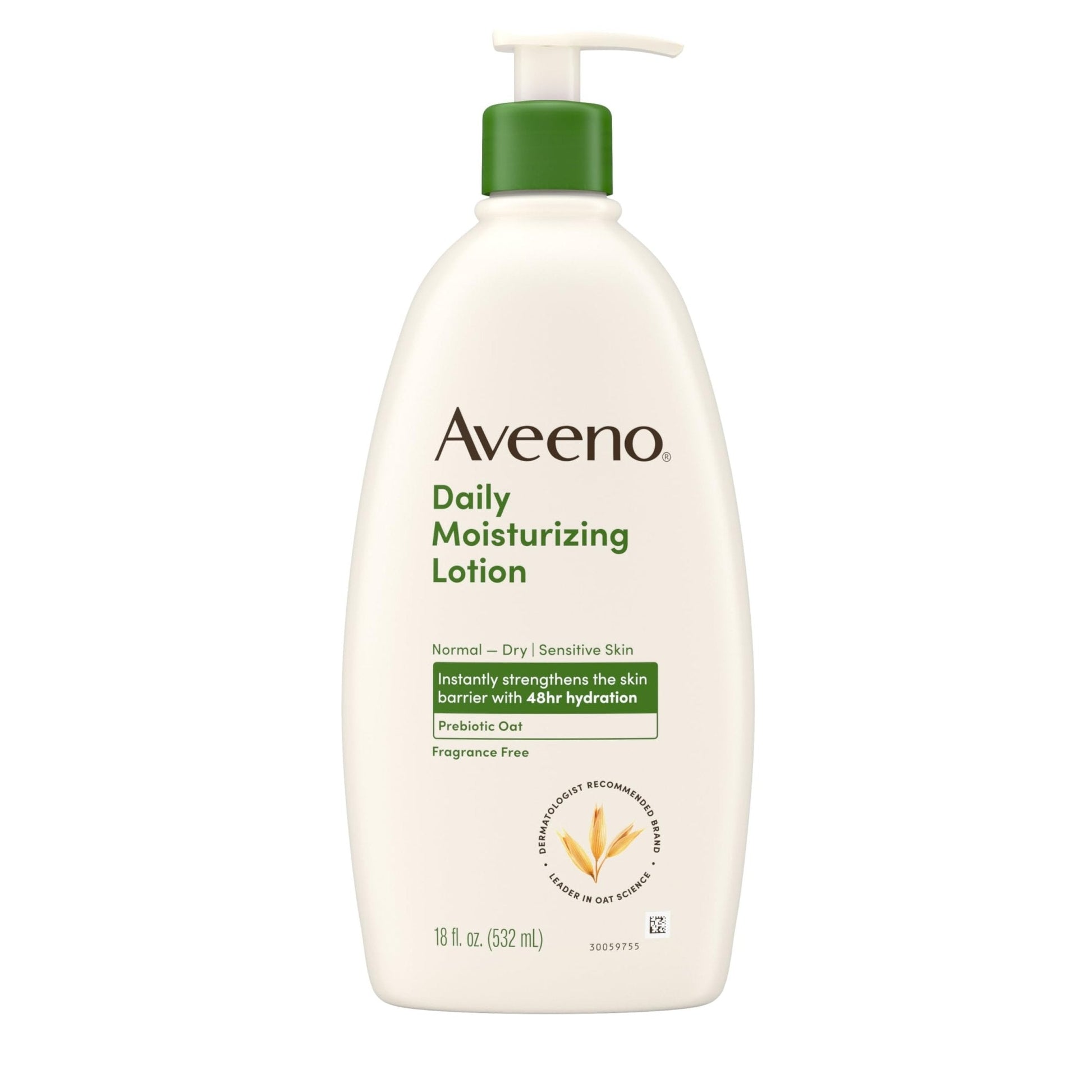 Aveeno Daily Moisturizing Body Lotion, Body Lotion for Dry Skin with Prebiotic Oat, Paraben Free, Fragrance Free - Maple Wellness Supplements