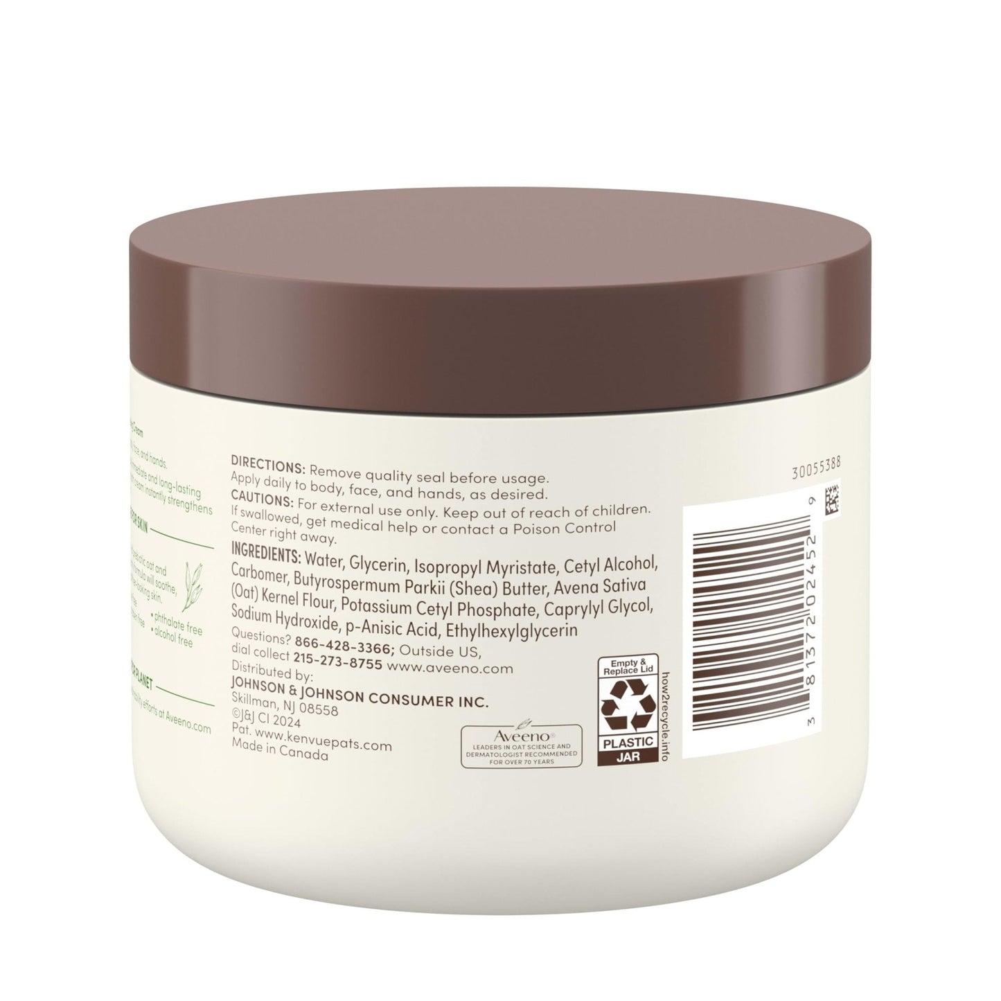 Aveeno Daily Moisturizing Cream with Prebiotic Oat & Shea Butter for Body, Face & Hands Moisturizer Cream - Maple Wellness Supplements