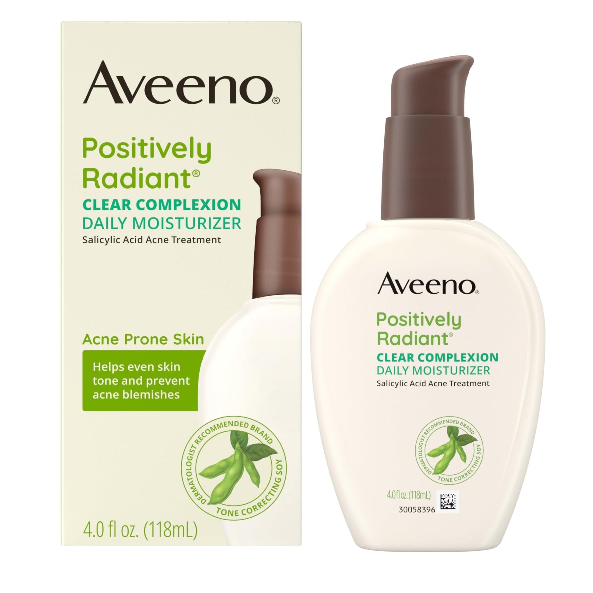 Aveeno Positively Radiant Clear Complexion Face Moisturizer, Acne Facial Moisturizer with Soy and Salicylic Acid for Oily Skin, Hypoallergenic Formula - Maple Wellness Supplements
