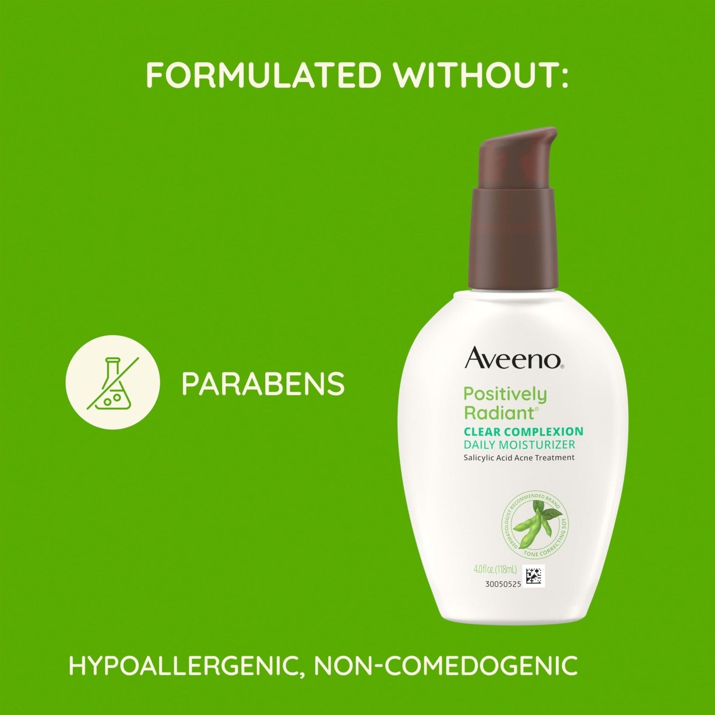 Aveeno Positively Radiant Clear Complexion Face Moisturizer, Acne Facial Moisturizer with Soy and Salicylic Acid for Oily Skin, Hypoallergenic Formula - Maple Wellness Supplements