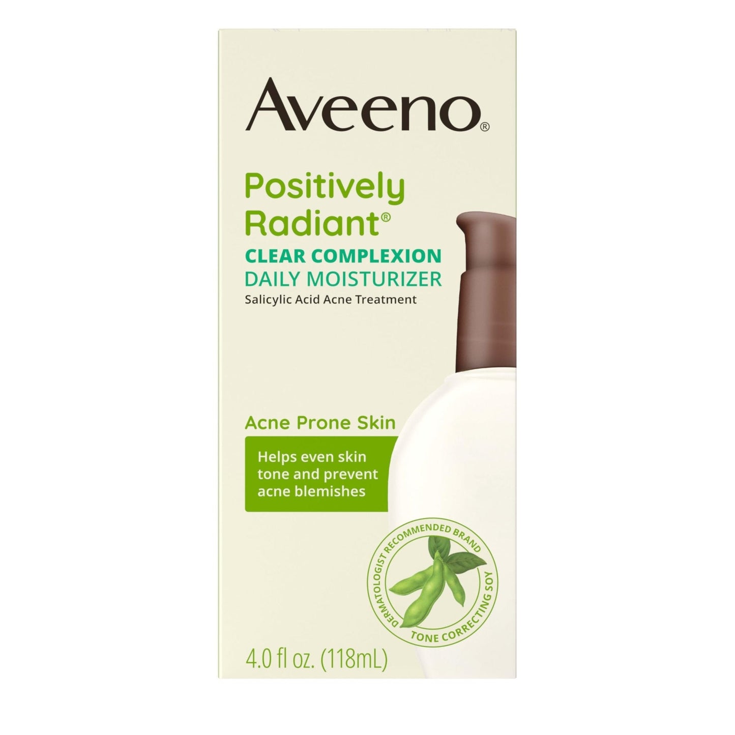 Aveeno Positively Radiant Clear Complexion Face Moisturizer, Acne Facial Moisturizer with Soy and Salicylic Acid for Oily Skin, Hypoallergenic Formula - Maple Wellness Supplements
