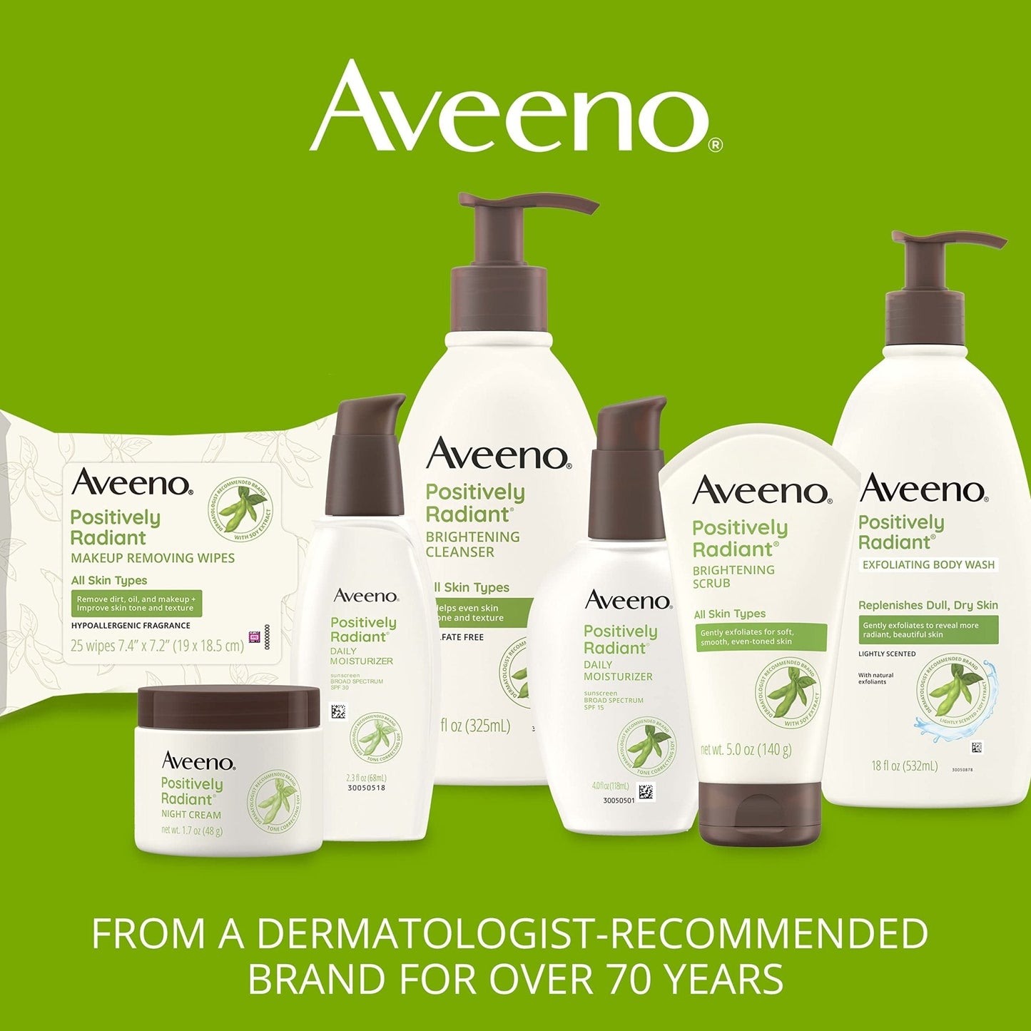Aveeno Positively Radiant Daily Face Moisturizer with SPF 15 Sunscreen, Hydrating Facial Moisturizer with Soy Extract to Improve Skin - Maple Wellness Supplements