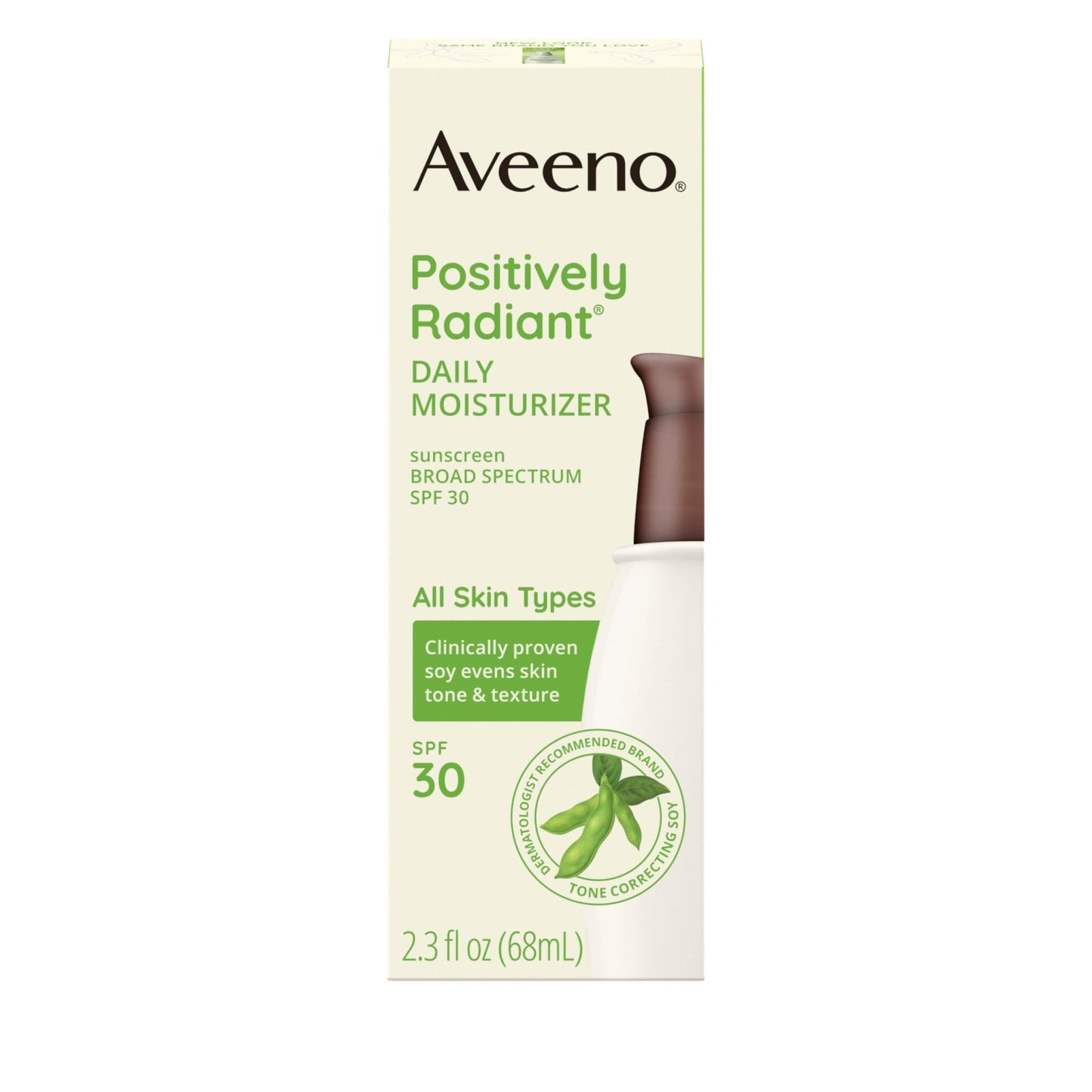 Aveeno Positively Radiant Face Moisturizer with SPF 30 Sunscreen, Hydrating Facial Moisturizer with Soy Extract to Visibly Improve Skin Tone and Texture - Maple Wellness Supplements