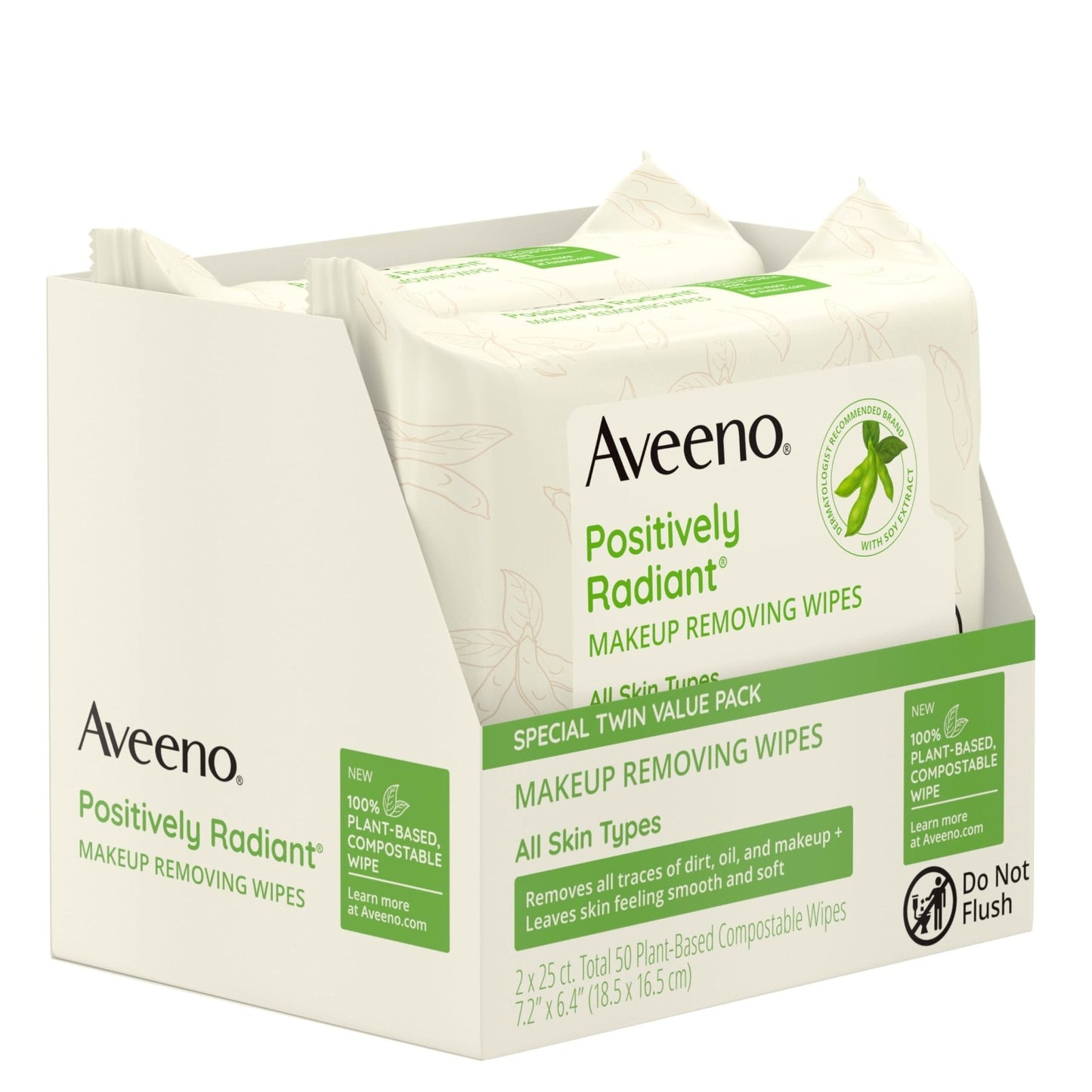 Aveeno Positively Radiant Makeup Remover Wipes, Oil Free, Alcohol Free, Non-Comedogenic Facial Cleansing Wipes, Gentle Face Wipes for Sensitive Skin - Maple Wellness Supplements