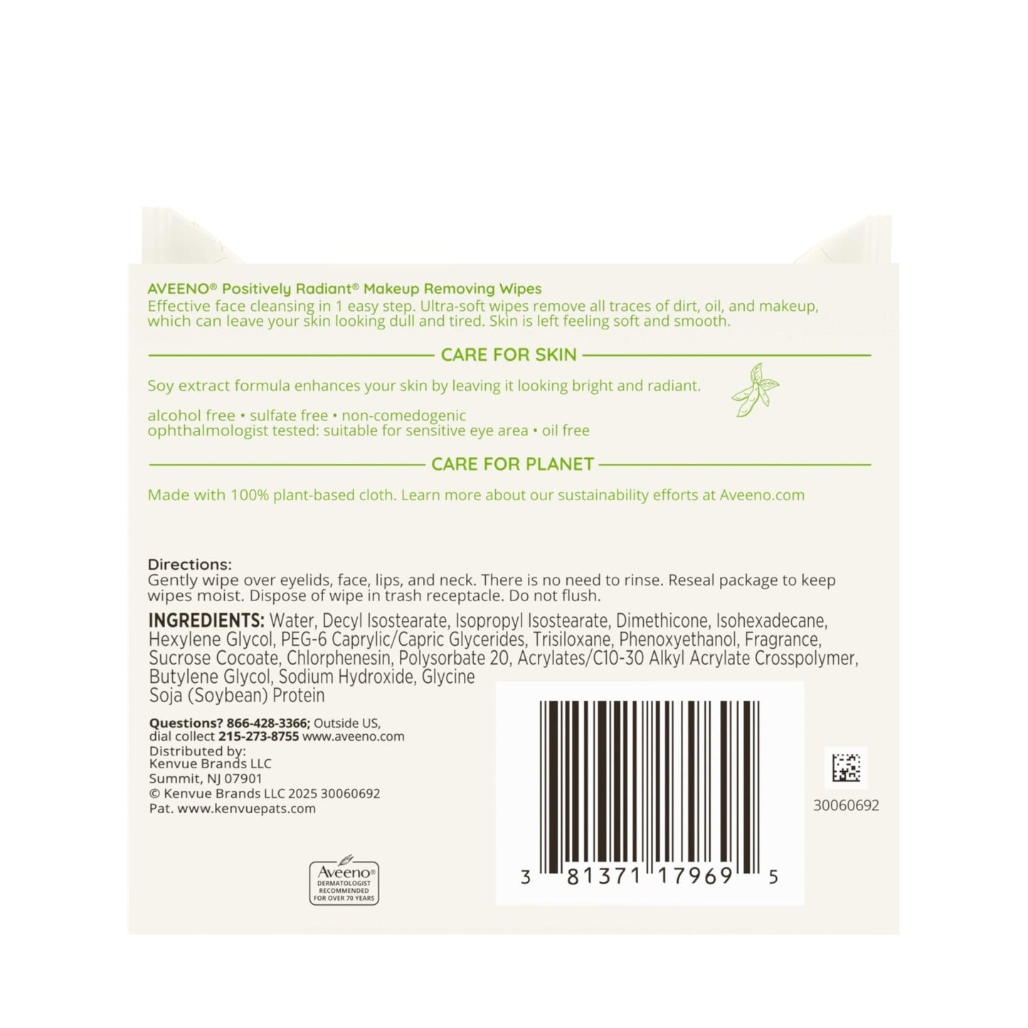 Aveeno Positively Radiant Makeup Remover Wipes, Oil Free, Alcohol Free, Non-Comedogenic Facial Cleansing Wipes, Gentle Face Wipes for Sensitive Skin - Maple Wellness Supplements