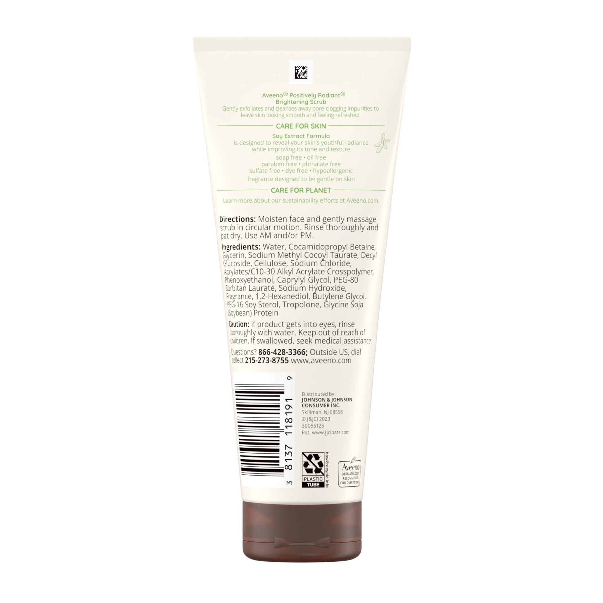 Aveeno Positively Radiant Skin Brightening Daily Facial Scrub with Moisture-Rich Soy Extract - Maple Wellness Supplements
