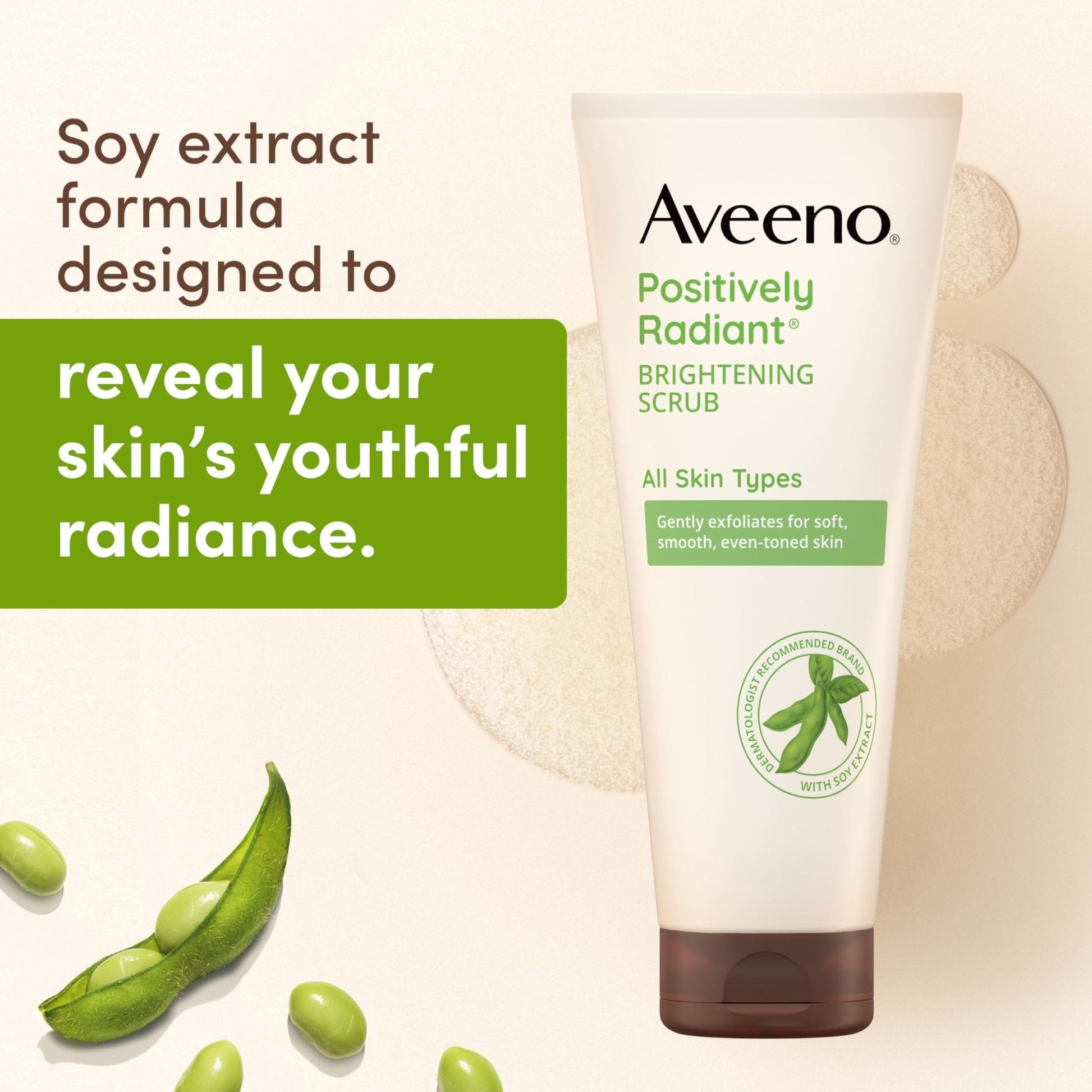 Aveeno Positively Radiant Skin Brightening Daily Facial Scrub with Moisture-Rich Soy Extract - Maple Wellness Supplements