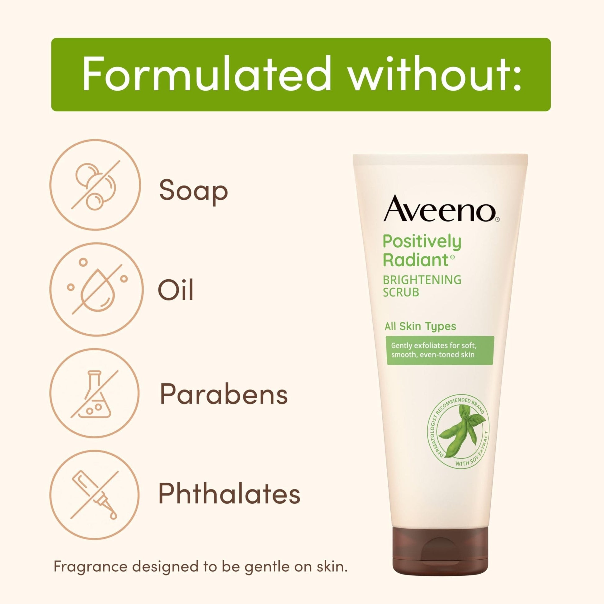 Aveeno Positively Radiant Skin Brightening Daily Facial Scrub with Moisture-Rich Soy Extract - Maple Wellness Supplements
