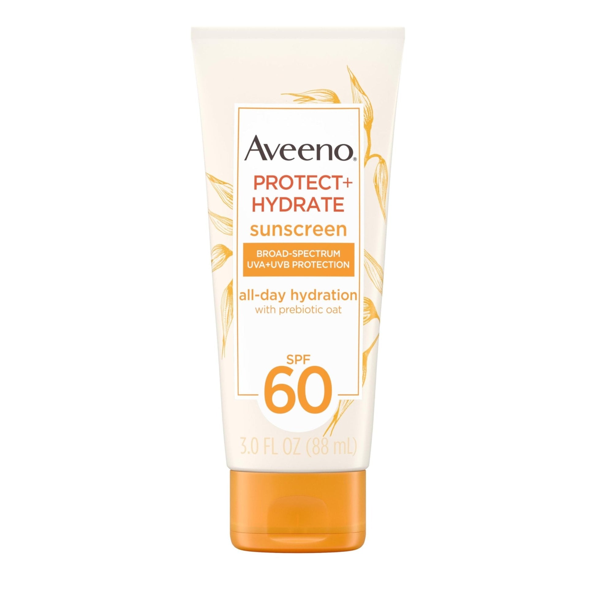 Aveeno Protect + Hydrate Moisturizing Body Sunscreen Lotion with Broad Spectrum SPF 60 & Prebiotic Oat, Weightless & Refreshing Feel - Maple Wellness Supplements