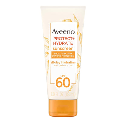 Aveeno Protect + Hydrate Moisturizing Body Sunscreen Lotion with Broad Spectrum SPF 60 & Prebiotic Oat, Weightless & Refreshing Feel - Maple Wellness Supplements
