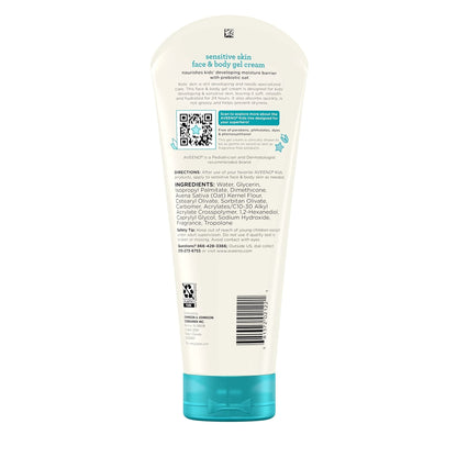Aveeno Sensitive Skin Face & Body Gel Cream for Kids with Prebiotic Oat, Clinically Proven 24 Hour Hydration for Soft Skin - Maple Wellness Supplements
