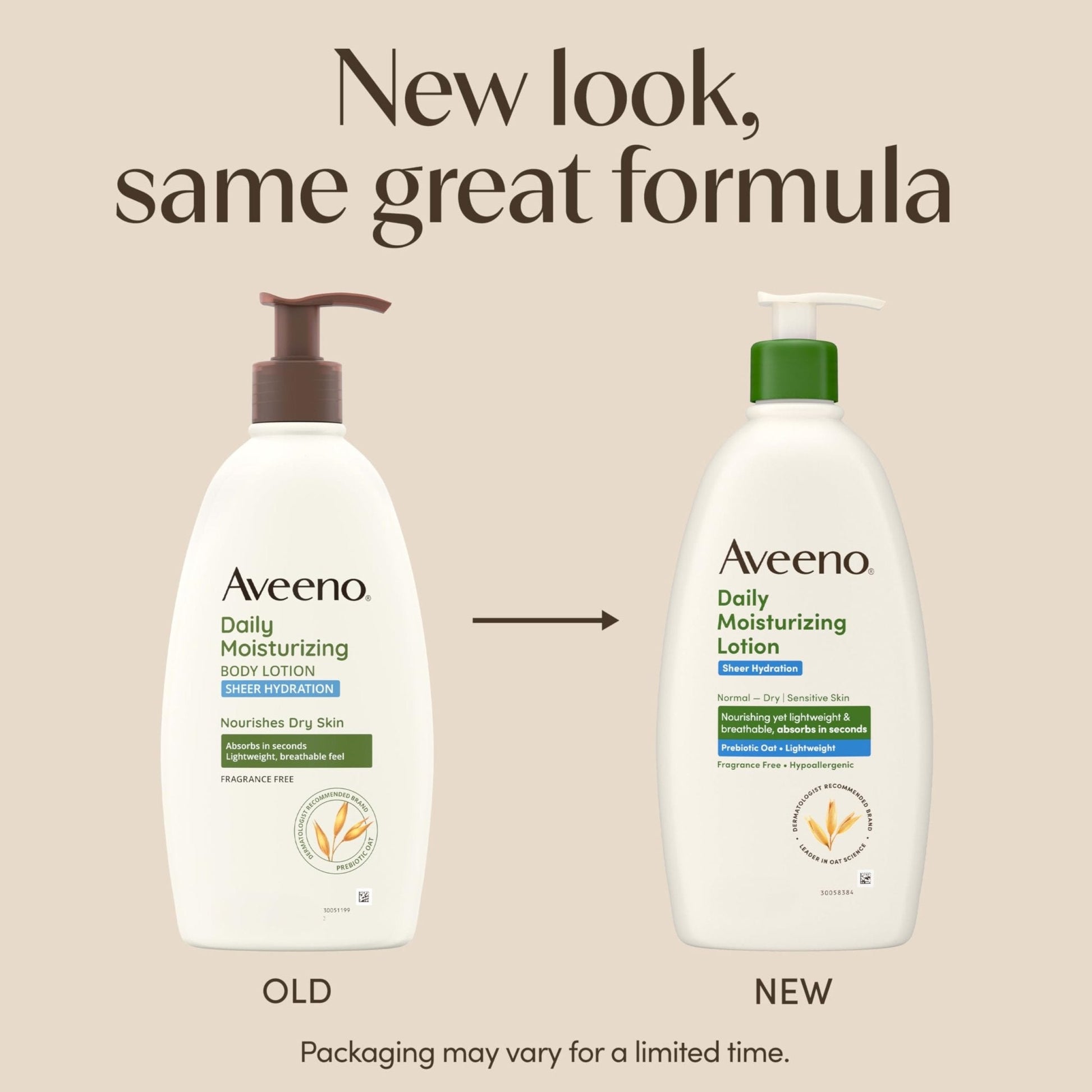 Aveeno Sheer Hydration Fragrance-Free Daily Moisturizing Lotion with Prebiotic Oat for Dry Skin, Lightweight - Maple Wellness Supplements