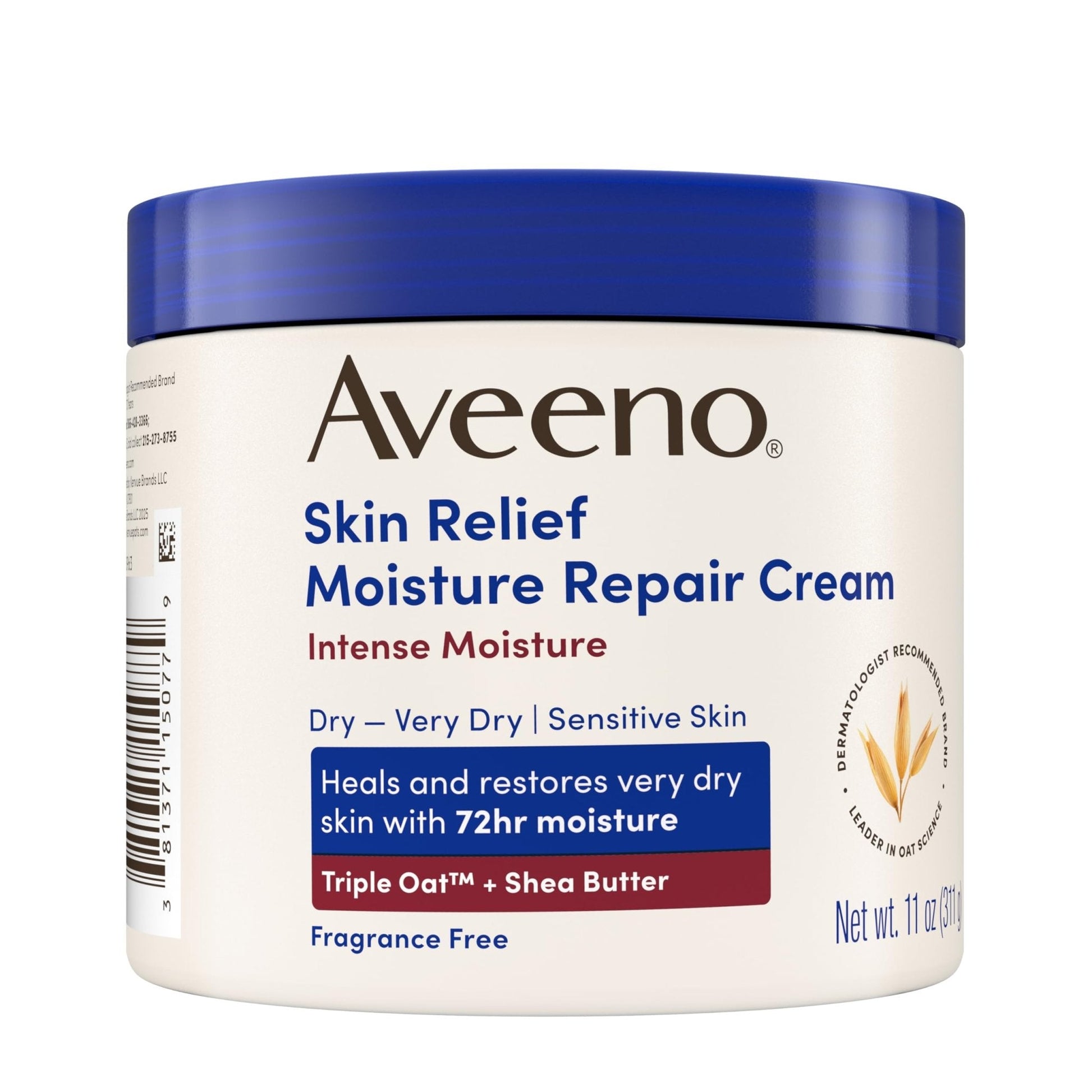 Aveeno Skin Relief Intense Moisture Repair Body Cream with Triple Oat & Shea Butter Formula, Helps Heal, Repair & Restore Very Dry Skin - Maple Wellness Supplements