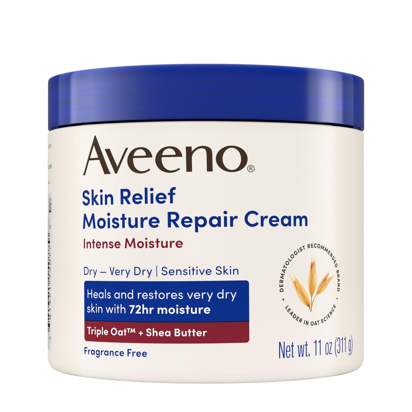 Aveeno Skin Relief Intense Moisture Repair Body Cream with Triple Oat & Shea Butter Formula, Helps Heal, Repair & Restore Very Dry Skin - Maple Wellness Supplements