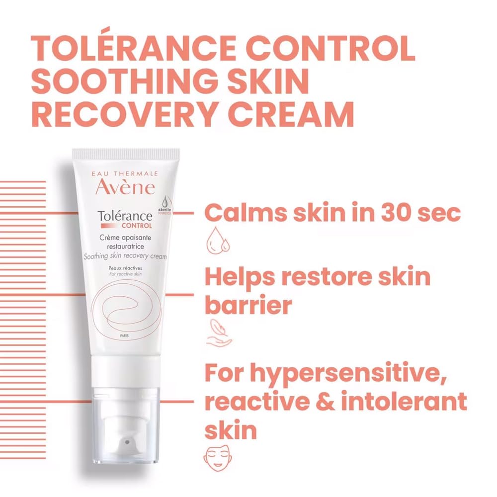 Avène Tolerance Control Soothing Skin Recovery Cream, for Hypersensitive Dry Skin, Restores Skin Barrier, Calms sensations of skin discomfort - Maple Wellness Supplements