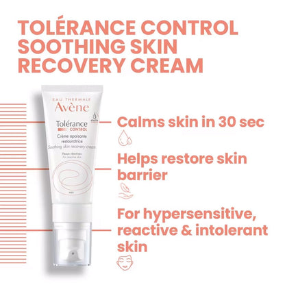 Avène Tolerance Control Soothing Skin Recovery Cream, for Hypersensitive Dry Skin, Restores Skin Barrier, Calms sensations of skin discomfort - Maple Wellness Supplements