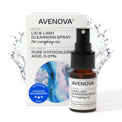 Avenova Eyelid and Eyelash Cleanser Spray - 20ml Bottle - Gentle Everyday Pure Hypochlorous Acid Spray for Eye Irritation - Maple Wellness Supplements