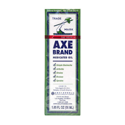Axe Brand Medicated Oil (Muscle, Joint, and Backache Pain Relief) (1.89 fl oz) (6 Bottles) (Solstice) - Maple Wellness Supplements