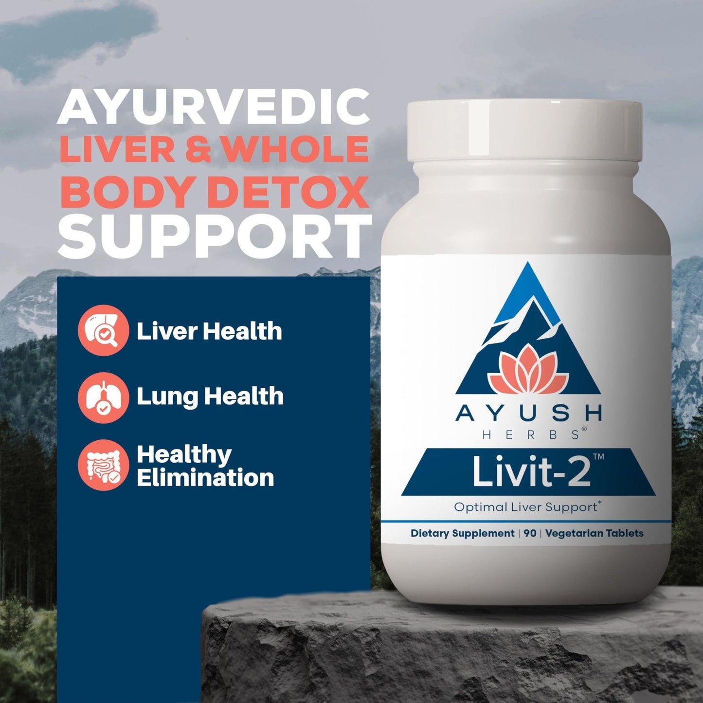 Ayush Herbs Livit-2 - Liver Care, Liver Support Supplement for Women & Men with Andrographis & Picrorhiza, Liver Pills Made with Organic Ingredients - 90 Servings - Maple Wellness Supplements