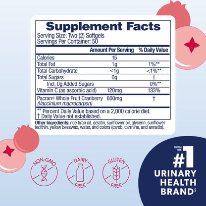 AZO Cranberry Pro, Cranberry Pills for Women & Men, 600mg Pacran, Made with Concentrated Whole Fruit Cranberry Powder to Help Cleanse and Protect The Urinary Tract - Maple Wellness Supplements