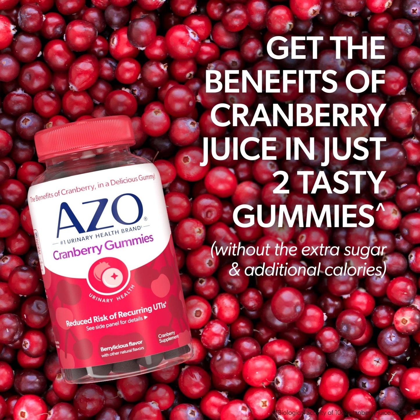 AZO Cranberry Urinary Tract Health Gummies Dietary Supplement, 2 Gummies = 1 Glass of Cranberry Juice, Helps Cleanse & Protect - Maple Wellness Supplements