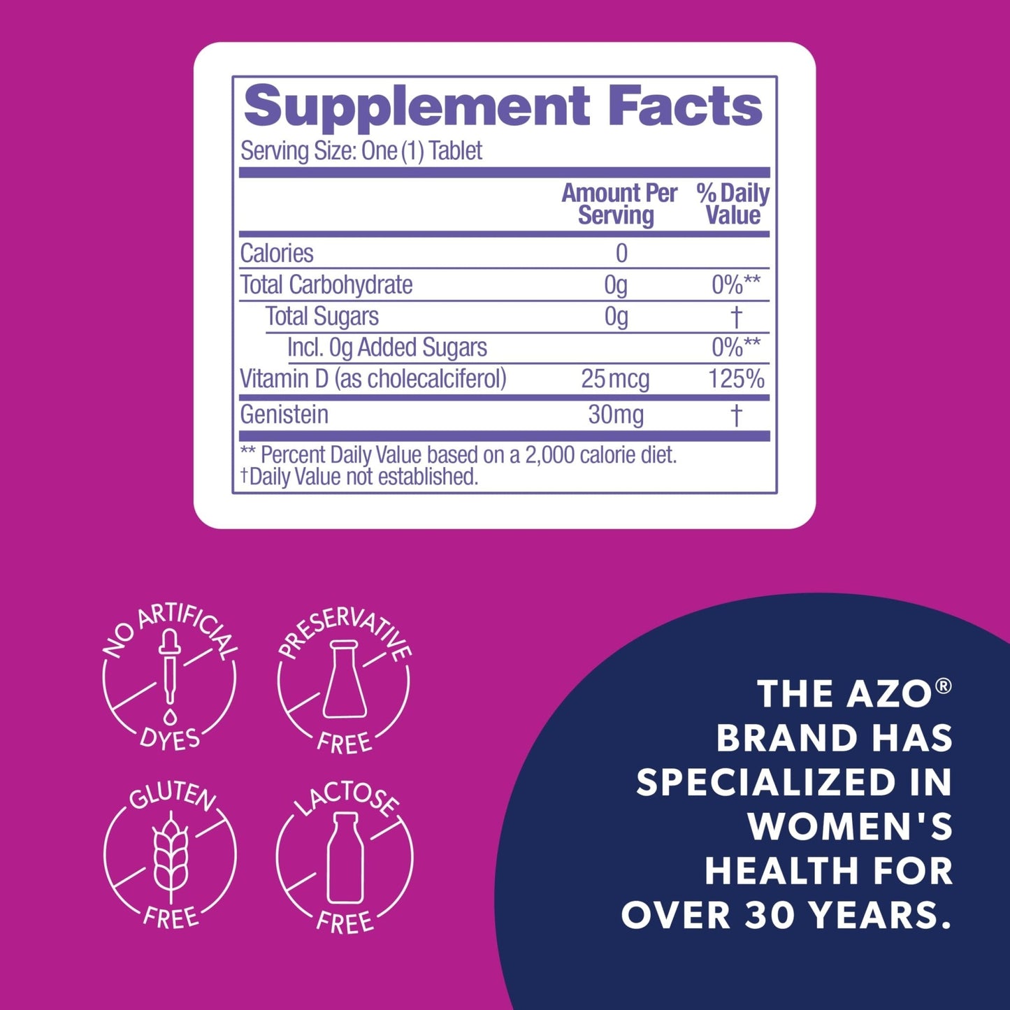 AZO® Daily Menopause Relief + Vitamin D to Support Strong Bones, Menopause Supplements for Women, Reduces Hot Flashes and Night Sweats* - 30 Count - Maple Wellness Supplements