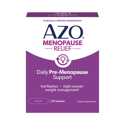 AZO® Daily Pre-Menopause Relief Perimenopause Supplements for Women, Hot Flash, Night Sweat and Healthy Weight Management Support* - 30 Count - Maple Wellness Supplements