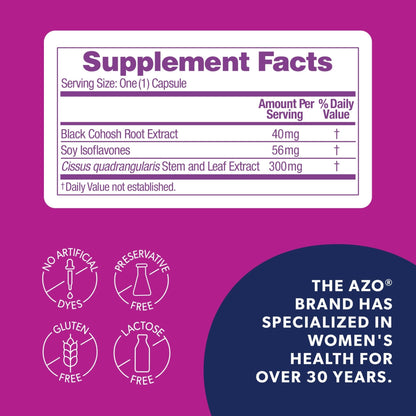 AZO® Daily Pre-Menopause Relief Perimenopause Supplements for Women, Hot Flash, Night Sweat and Healthy Weight Management Support* - 30 Count - Maple Wellness Supplements