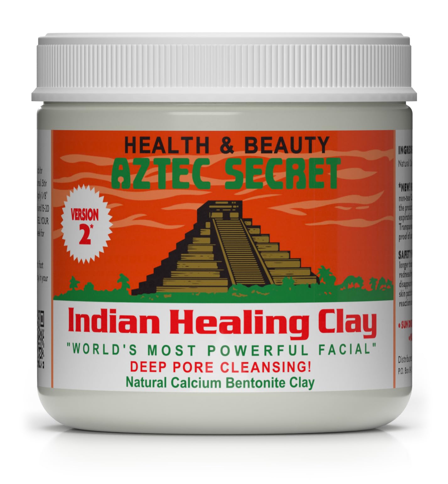 Aztec Secret– Indian Healing Clay 16 Oz – Deep Pore Cleansing Facial & Body Mask – The Original 100% Natural Calcium Bentonite Clay – New Version 2 - Maple Wellness Supplements