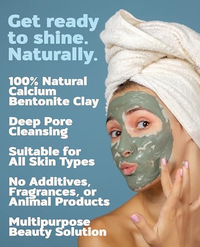Aztec Secret– Indian Healing Clay 16 Oz – Deep Pore Cleansing Facial & Body Mask – The Original 100% Natural Calcium Bentonite Clay – New Version 2 - Maple Wellness Supplements