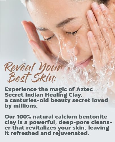 Aztec Secret– Indian Healing Clay 16 Oz – Deep Pore Cleansing Facial & Body Mask – The Original 100% Natural Calcium Bentonite Clay – New Version 2 - Maple Wellness Supplements
