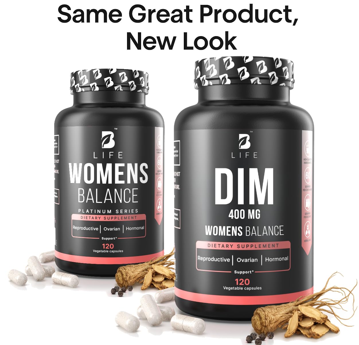 B Life Company DIM Supplement 400 mg with Myo & D-Chiro Inositol, Dong Quai – Hormone Balance for Women – Fertility Supplements – Inositol Supplement - 120 Caps - Maple Wellness Supplements