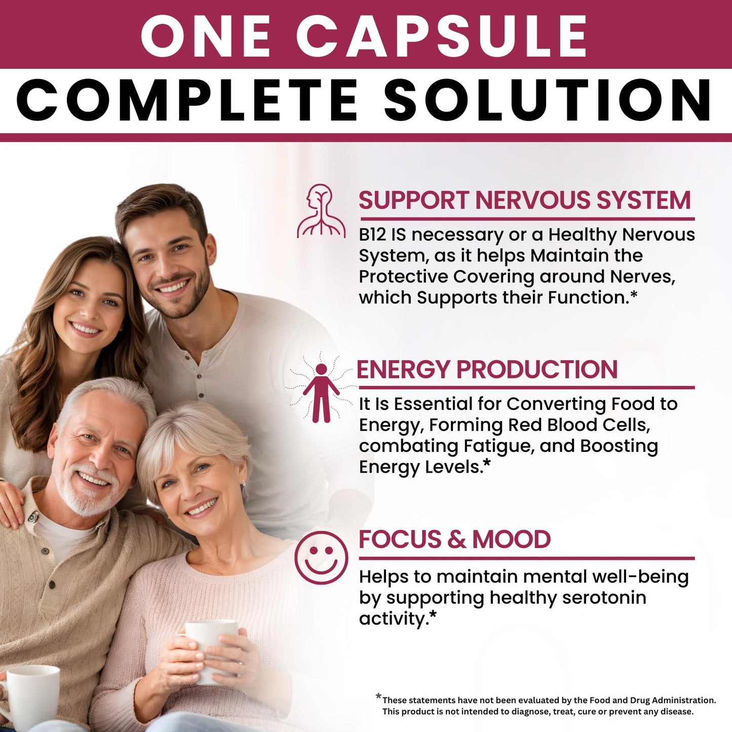 B12 with Hyaluronic Acid, Collagen and Folate – 25000 mcg B12 Complex | Maximize Absorption & Energy | Gluten Free USA Made, B1, B2, B3, B6, B7, B12 vitamins 5000 mcg - Maple Wellness Supplements