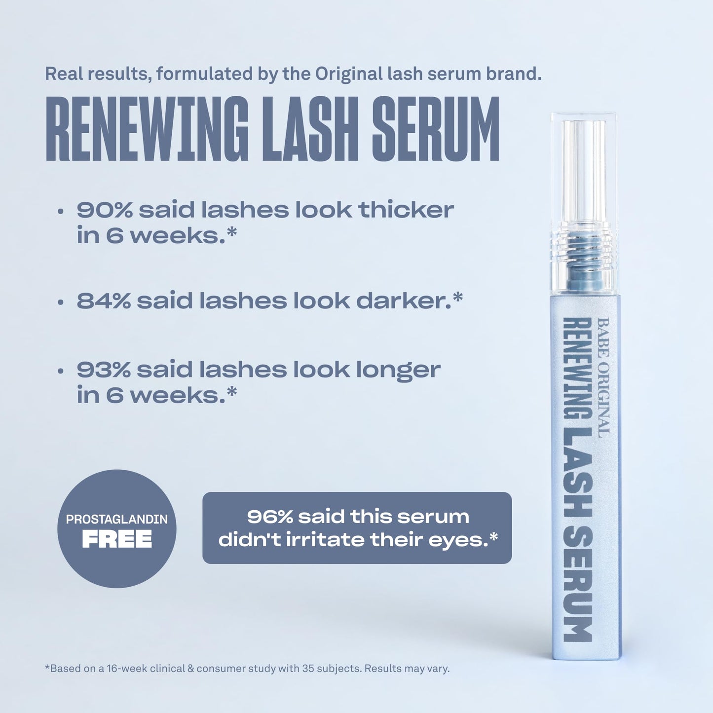 BABE ORIGINAL Renewing Lash Serum – Prostaglandin-Free, Peptide-Infused Gentle Lash Serum for Fuller, Longer-Looking Lashes, Lash Enhancing Treatment - Maple Wellness Supplements