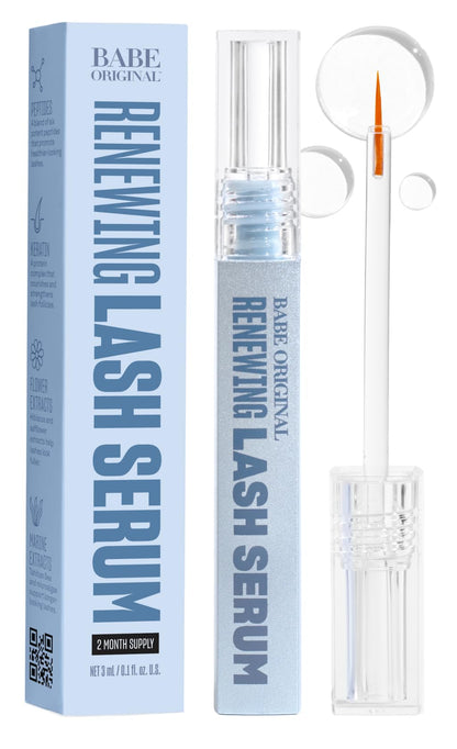 BABE ORIGINAL Renewing Lash Serum – Prostaglandin-Free, Peptide-Infused Gentle Lash Serum for Fuller, Longer-Looking Lashes, Lash Enhancing Treatment - Maple Wellness Supplements