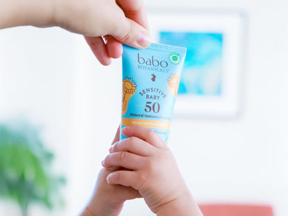 Babo Botanicals Sensitive Baby Mineral Sunscreen Lotion SPF50 - Natural Zinc Oxide - Face & Body - Fragrance-Free - Water-Resistant - Maple Wellness Supplements