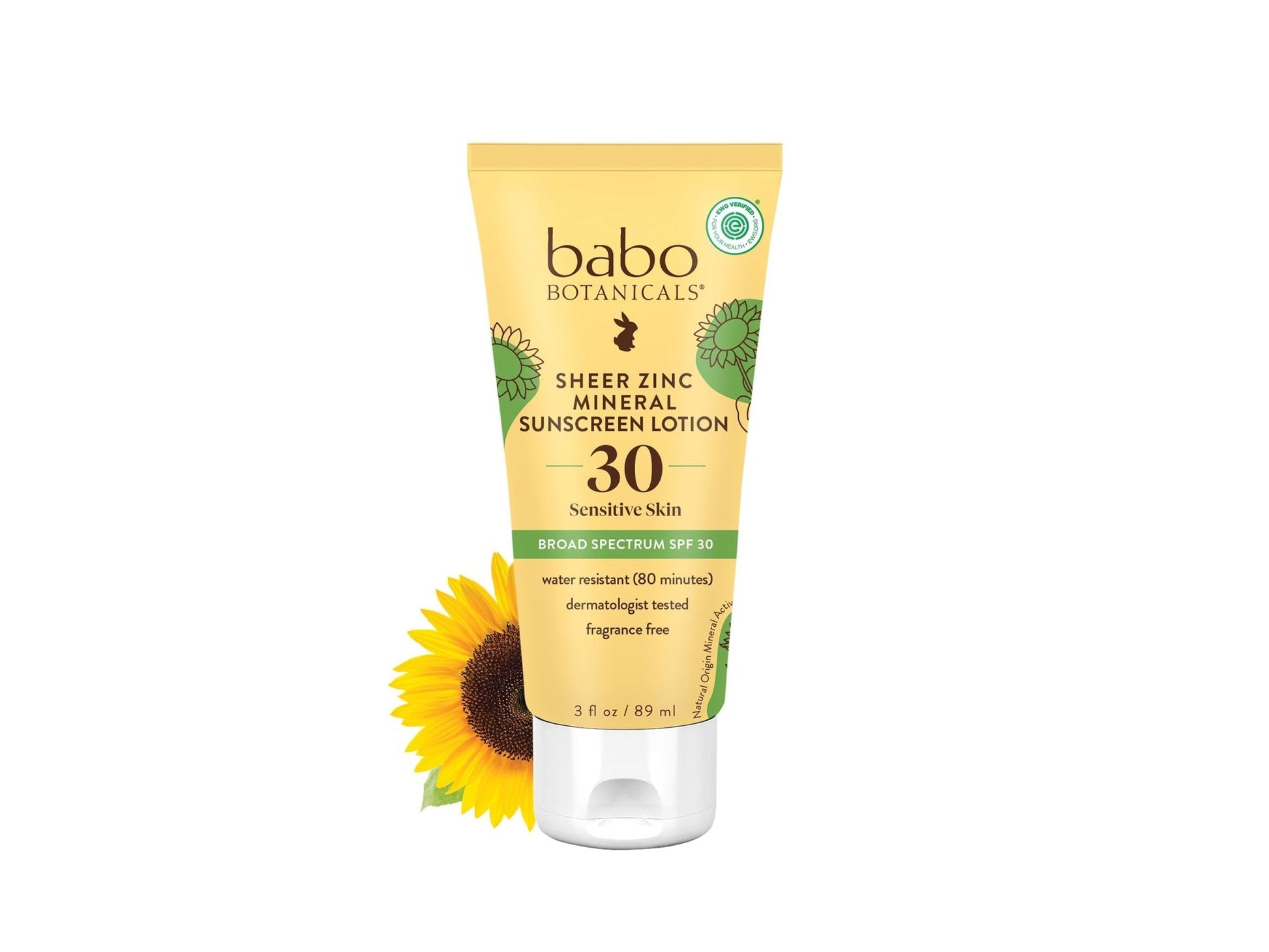 Babo Botanicals Zinc Sunscreen Lotion SPF 30 with 100% Mineral Actives, Non-Greasy, Water-Resistant, Fragrance-Free - Maple Wellness Supplements