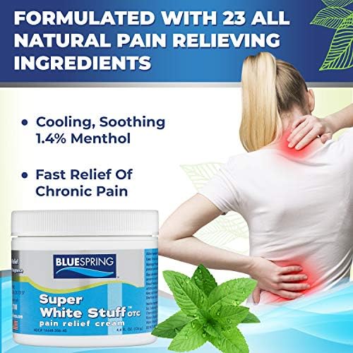 Back Pain Relief Cream with Emu Oil - Super White Stuff Natural Pain Reliever -Topical Cream for Muscle and Joint Pain Relief - Experience Sore Muscle Relief in 5 Minutes - 4 oz - Maple Wellness Supplements