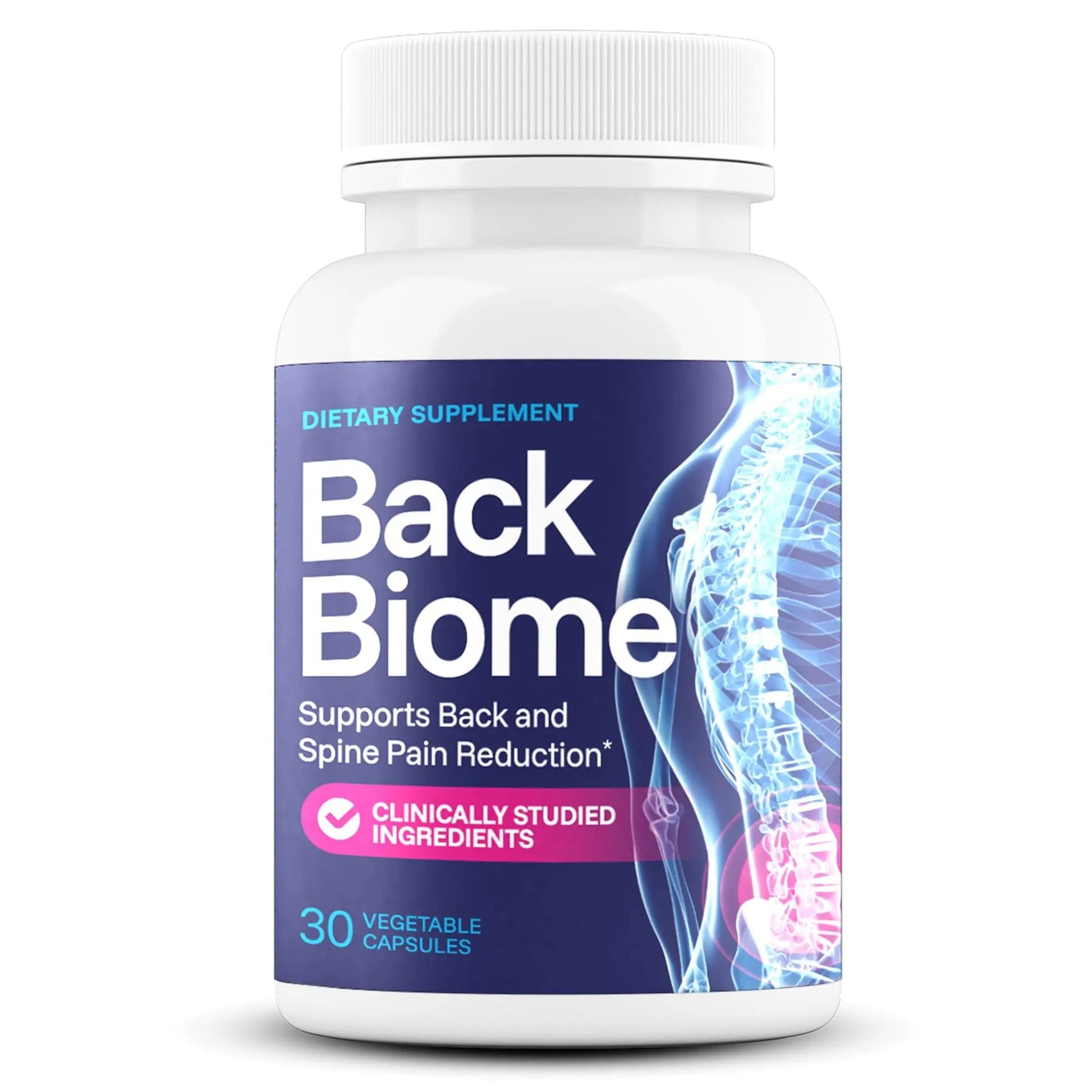 BackBiome – Advanced 7-Strain Probiotic Formula for Gut & Back Health – Supports Digestive Balance, Promotes Spinal Comfort – Non-GMO, Vegan, 30 Capsules - Maple Wellness Supplements