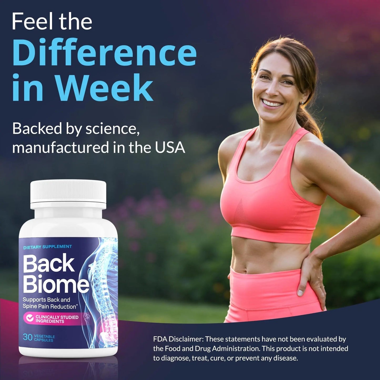BackBiome – Advanced 7-Strain Probiotic Formula for Gut & Back Health – Supports Digestive Balance, Promotes Spinal Comfort – Non-GMO, Vegan, 30 Capsules - Maple Wellness Supplements