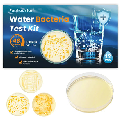 Bacteria Test Kits for Drinking Water - 12 Tests Detect Coliform, E.coli & All Bacteria | Home Quality Testing Kit for Well, Tap, Pool, Hot Tub & City Water | Easy DIY Tester with Free Lab Analysis - Maple Wellness Supplements