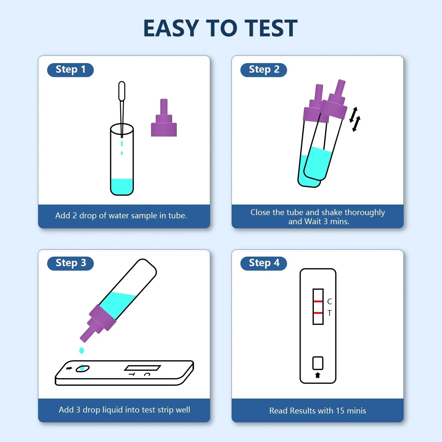 Bacteria Water Test Kit - Results as Fast as 15 MINS -Detects Coliform (Inc. E. coli) & Non-Coliform Bacteria in Drinking, Well Tap & Pool Water – 2 Pack - Maple Wellness Supplements