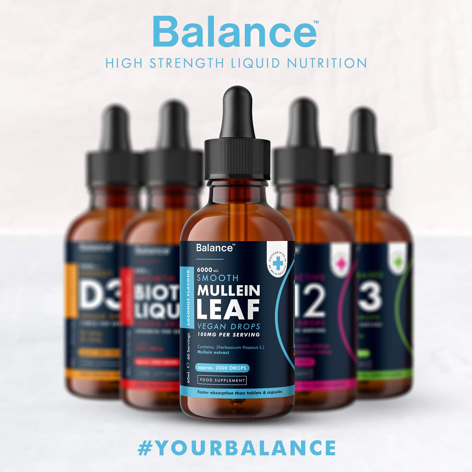 Balance Mullein Leaf Liquid Drops - 60ml for 2 Month Supply - High Strength - Vegan - Maple Wellness Supplements