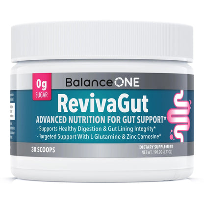 Balance ONE 2-Month Complete Digestive Support Bundle – Intestinal Barrier & Microbiome Kit – Includes 2X RevivaGut Powder & 1x Daily Probiotic (3 Pieces) - Maple Wellness Supplements