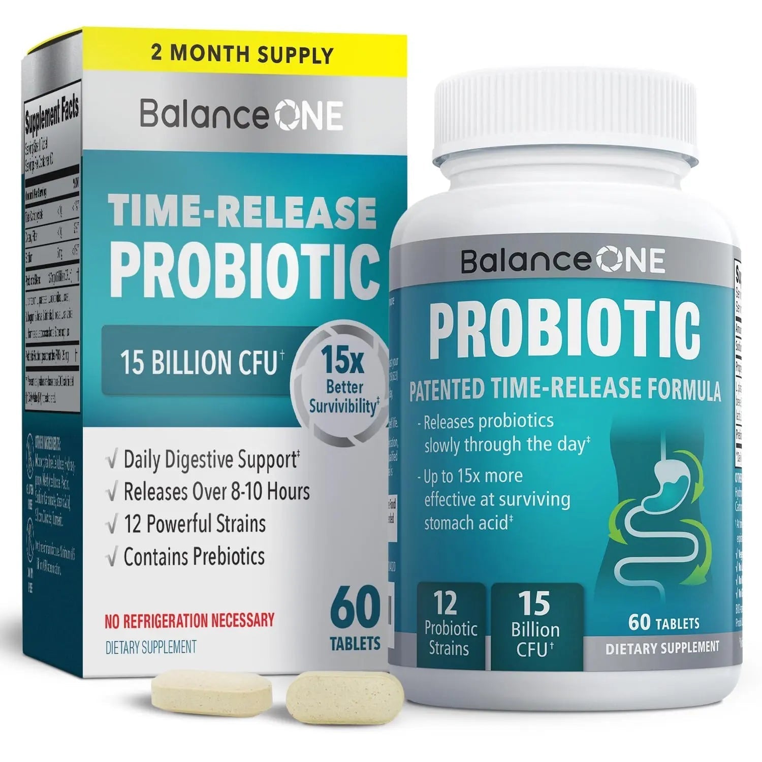 Balance ONE 2-Month Complete Digestive Support Bundle – Intestinal Barrier & Microbiome Kit – Includes 2X RevivaGut Powder & 1x Daily Probiotic (3 Pieces) - Maple Wellness Supplements